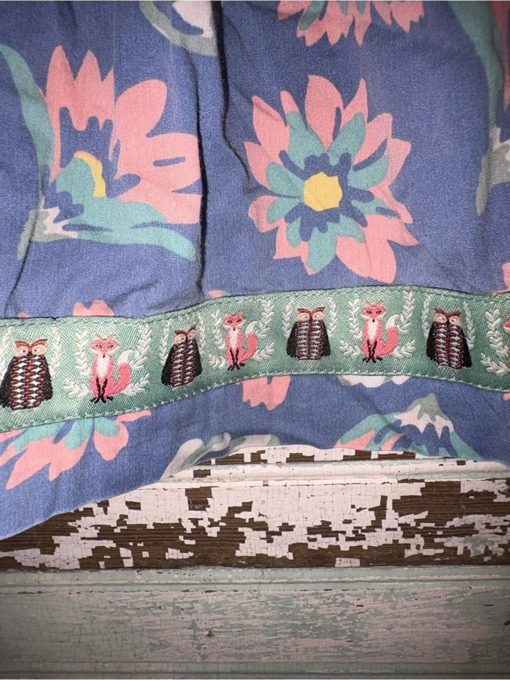 Matilda Jane Aqua & Pink Bow Floral Fox & Fox Print Leggings 2 piece Set Outfit